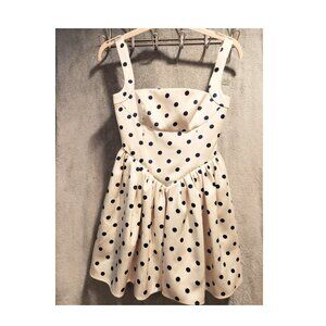 Self portrait beige polka dot mini dress